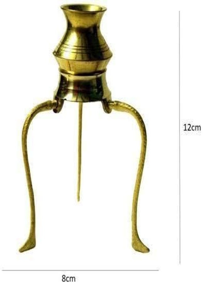 Navyaksh Tripai Shivling Lota Stand with Plate for Shivling Puja, Milk & Water Jalabhisek, Brass, Gold - Image 4